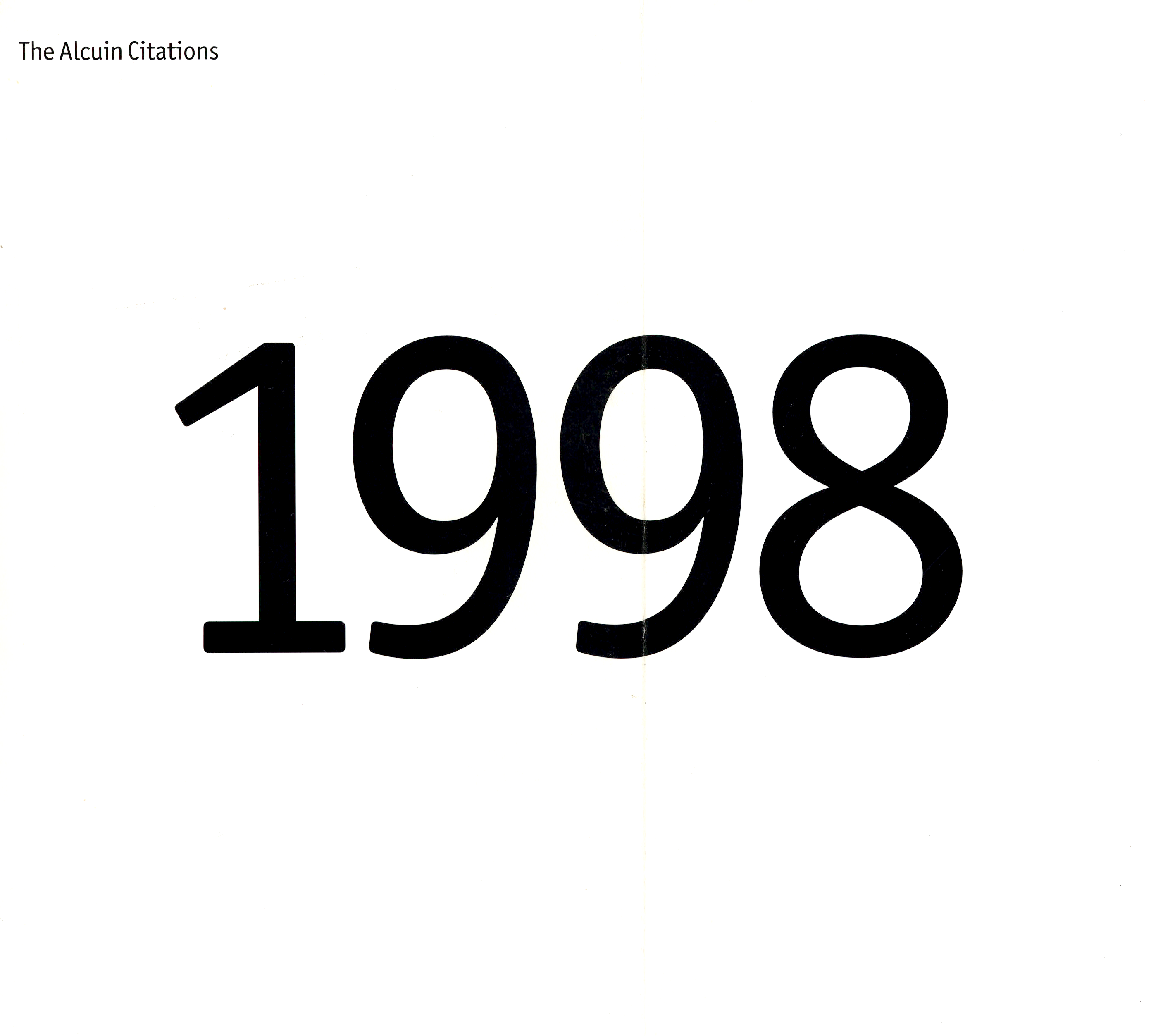 Cover page for 1998 Alcuin Award Winner Catalogue